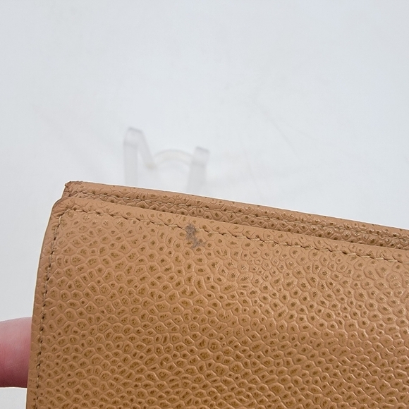 Chanel Vintage Timeless Tan Camel Pebbled Leather Bifold Wallet Karl Lagerfeld - Picture 5 of 16
